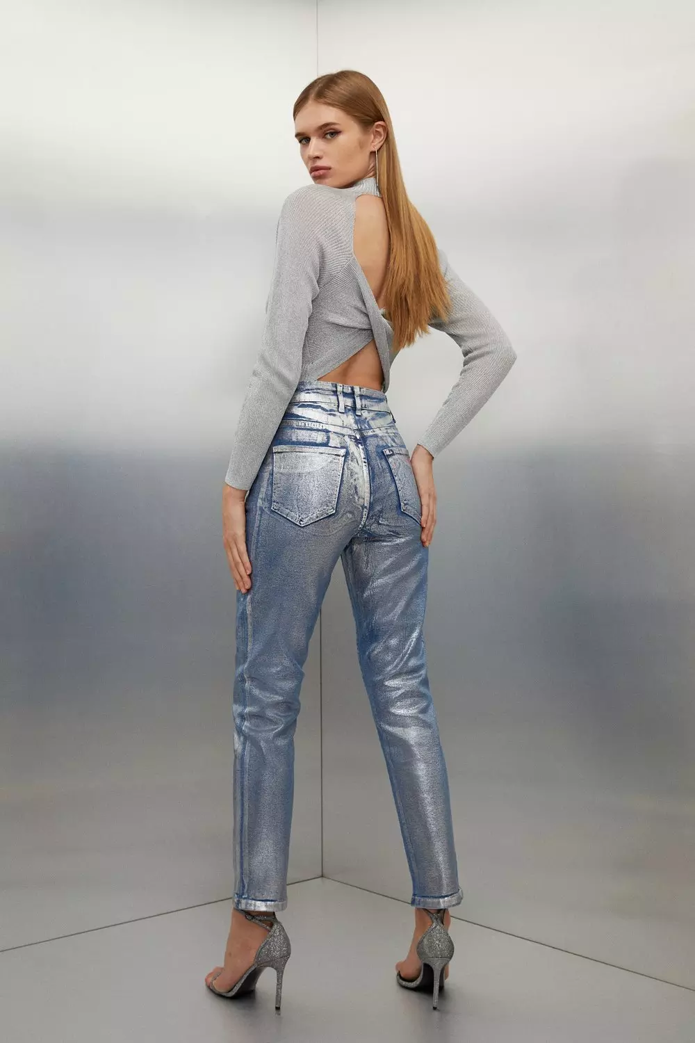 Silver sale crop jeans